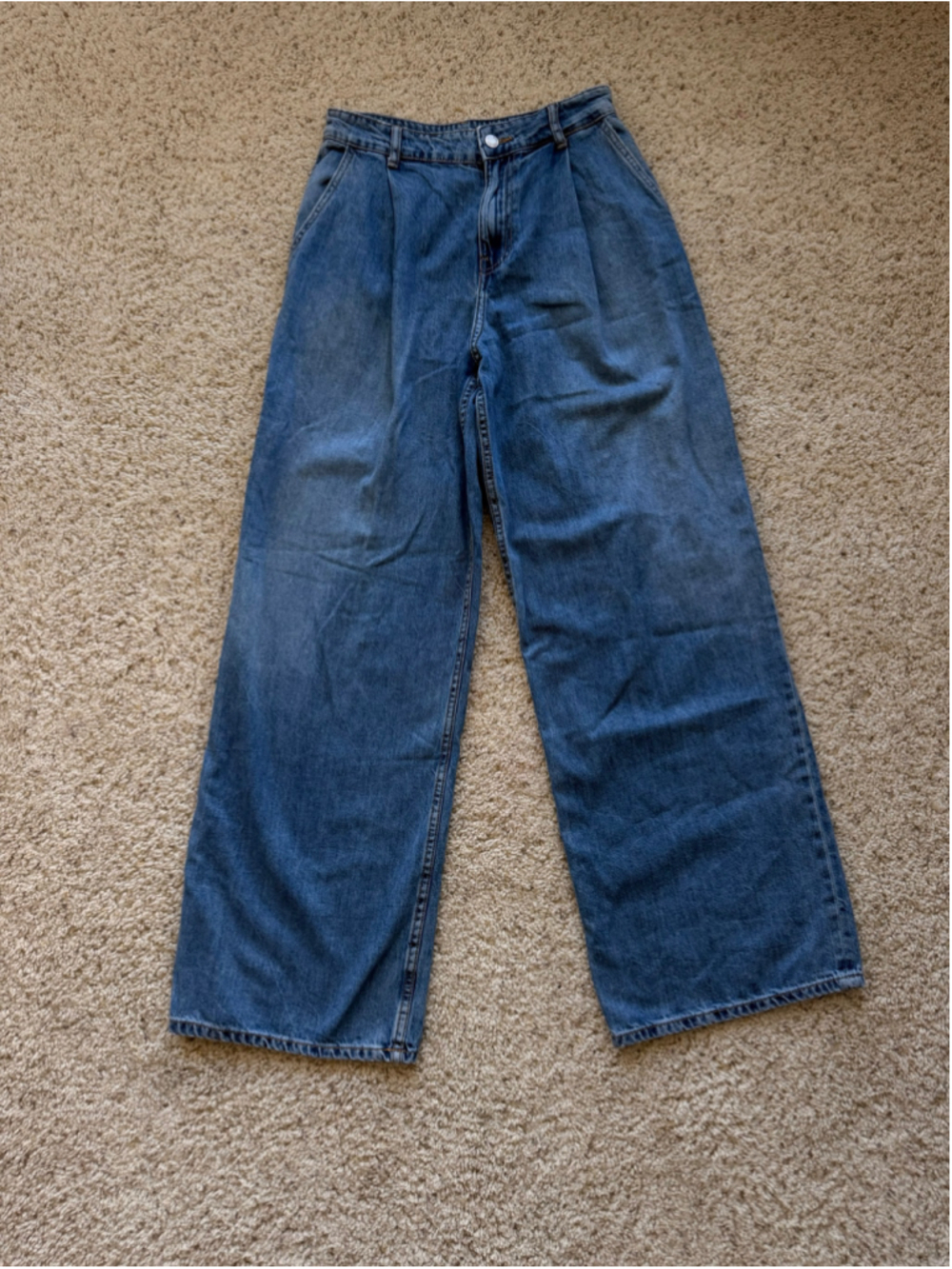 Women's Zara Wide Leg Jeans Blue Size 0, 32